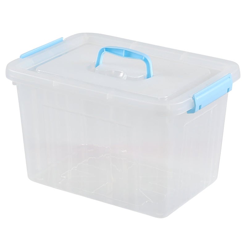 Utiao 12 Quart Plastic Bin with Handles, Clear Latching Storage Box, 1 Pack - Image 1
